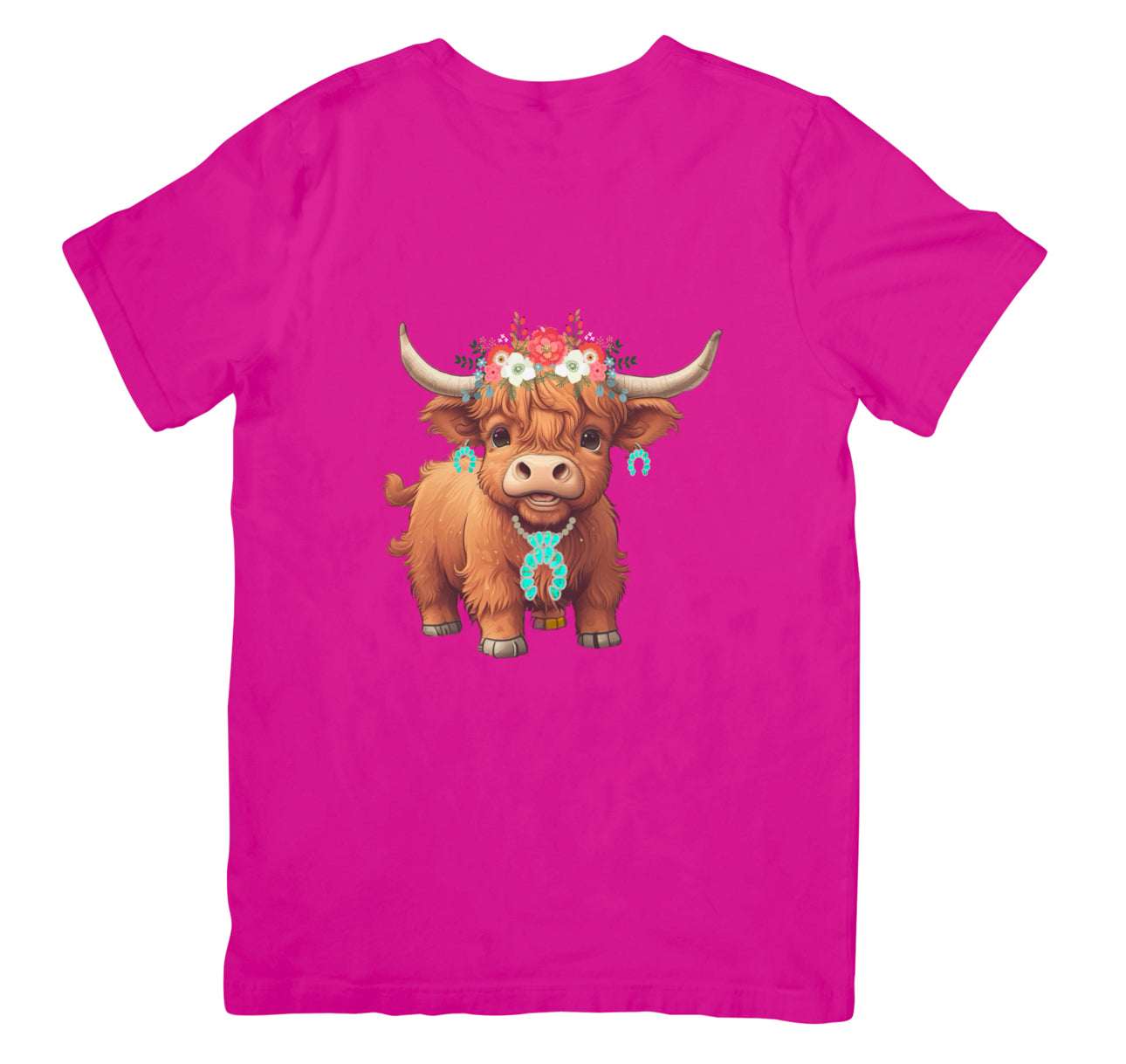 SMALL- XL Adult Tshirt COW W/ JEWELRY