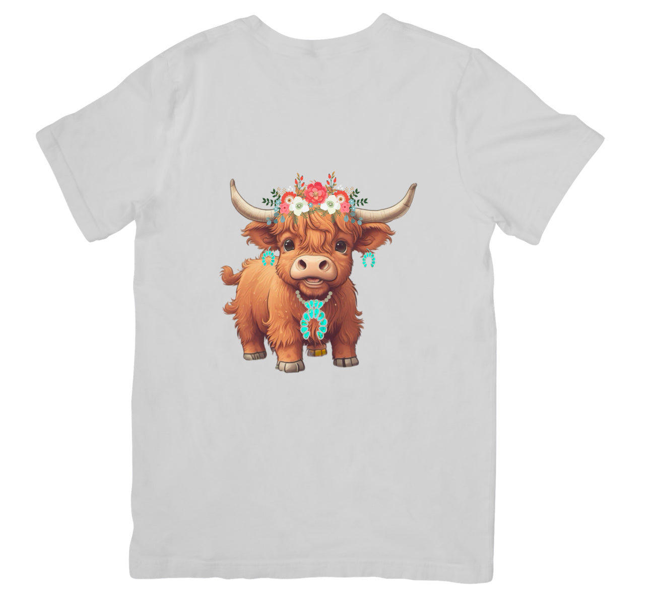 SMALL- XL Adult Tshirt COW W/ JEWELRY