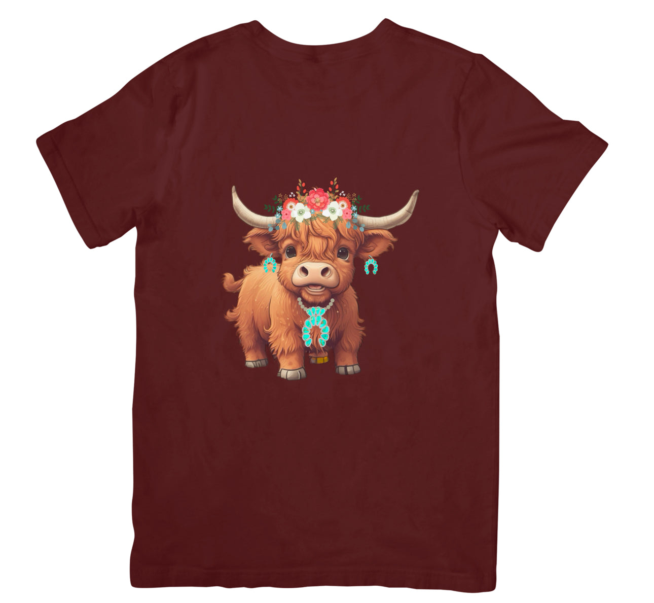 2XL-4XL ADULT t-shirt Cow w/ jewelry