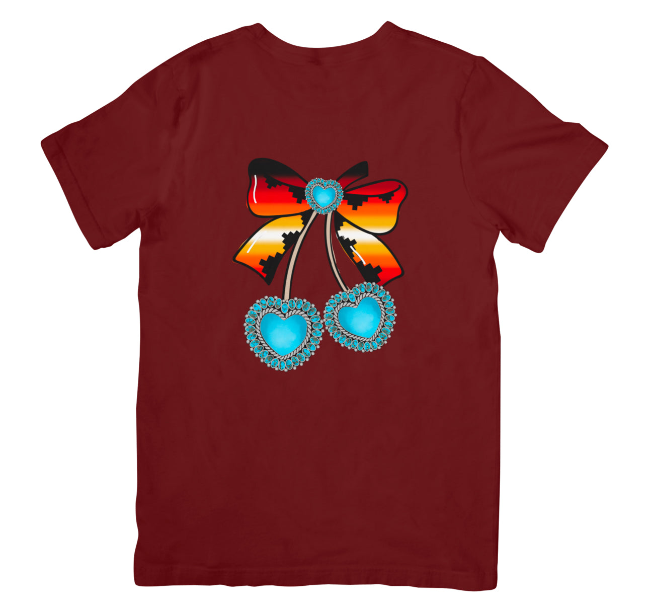 SMALL-XL ADULT Tshirt TURQUOISE CHERRY