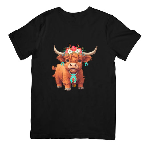 2XL-4XL ADULT t-shirt Cow w/ jewelry